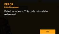 Error message when an expired redeem code is used. (Image via Free Fire)